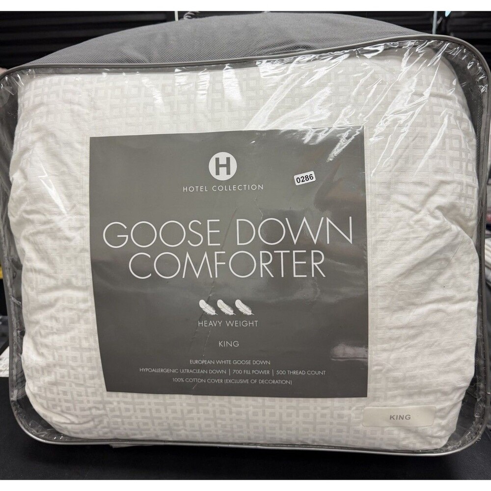 Hotel Collection European Goose Down Heavy Weight White King Comforter